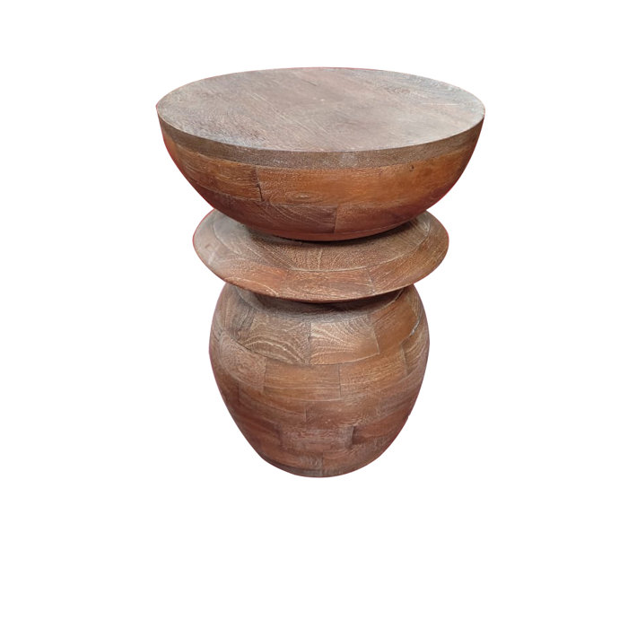 Millwood Pines Solid Wood Tree Stump End Table Wayfair